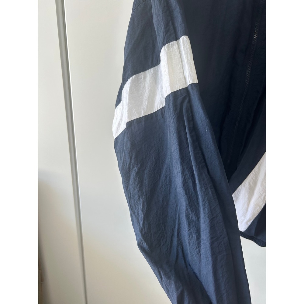 Vintage Reebok Track Jacket Navy White Colorblock Windbreaker Mens Large 90s - Picture 4 of 9